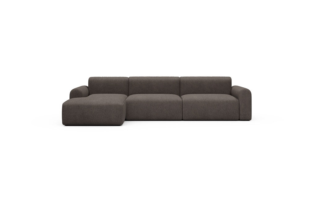 Rund Casual Modular Sofa - Configurations 1 - D5L - 312 x 152 cm - Chaise + 3 Seater - 530 Bouclé Taupe