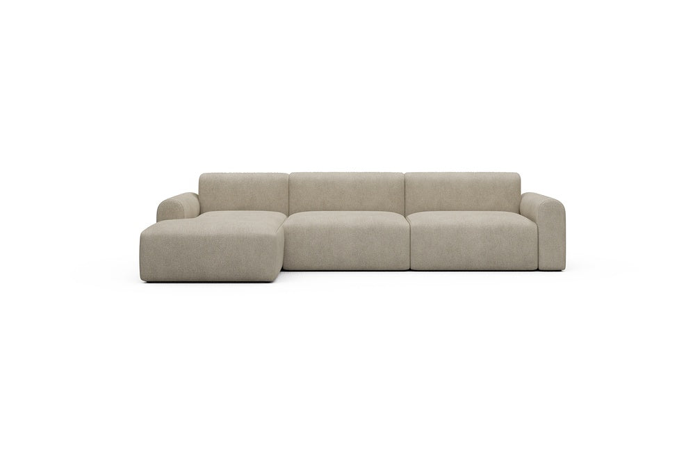 Rund Casual Modular Sofa - Configurations 1 - D5L - 312 x 152 cm - Chaise + 3 Seater - 539 Bouclé Beige
