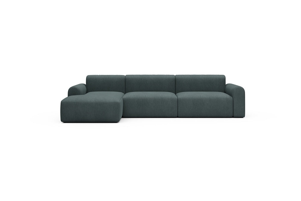 Rund Casual Modular Sofa - Configurations 1 - D5L - 312 x 152 cm - Chaise + 3 Seater - 573 Vivus Dusty Blue