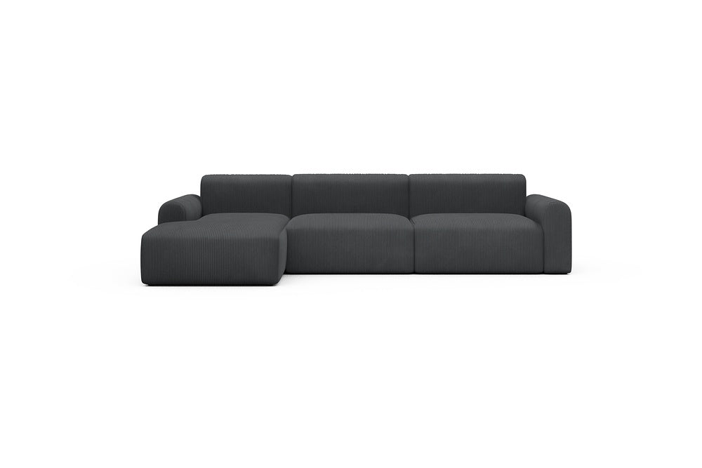 Rund Casual Modular Sofa - Configurations 1 - D5L - 312 x 152 cm - Chaise + 3 Seater - 593 Corduroy Graphite