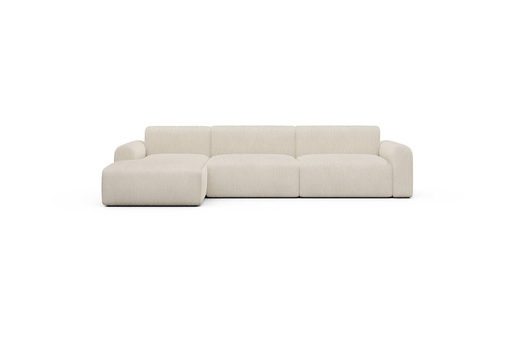 Rund Casual Modular Sofa - Configurations 1 - D5L - 312 x 152 cm - Chaise + 3 Seater - 594 Corduroy Ivory