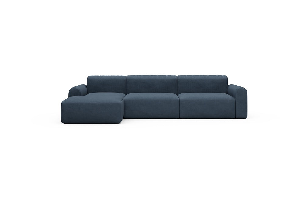 Rund Casual Modular Sofa - Configurations 1 - D5L - 312 x 152 cm - Chaise + 3 Seater - 768 Cura Oxford Blue