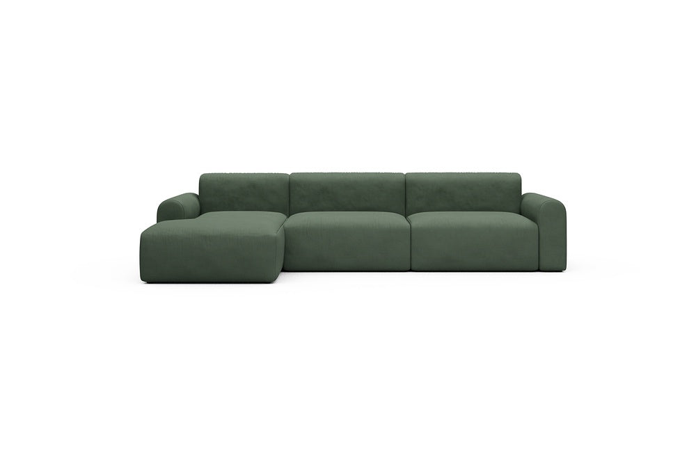 Rund Casual Modular Sofa - Configurations 1 - D5L - 312 x 152 cm - Chaise + 3 Seater - 769 Cura Saga Green