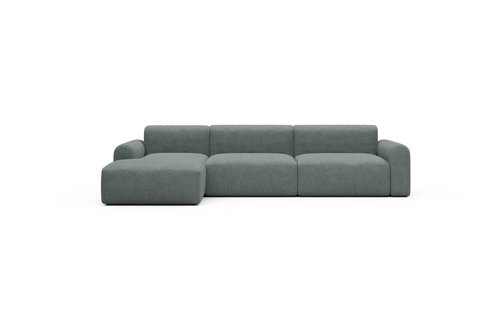 Rund Casual Modular Sofa - Configurations 1 - D5L - 312 x 152 cm - Chaise + 3 Seater - 770 Carreno Cielo Blue