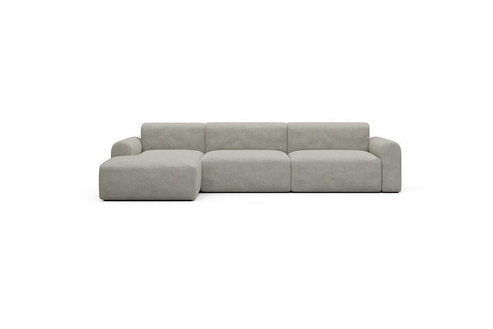 Rund Casual Modular Sofa - Configurations 1 - D5L - 312 x 152 cm - Chaise + 3 Seater - 773 Carreno Moon Stone White