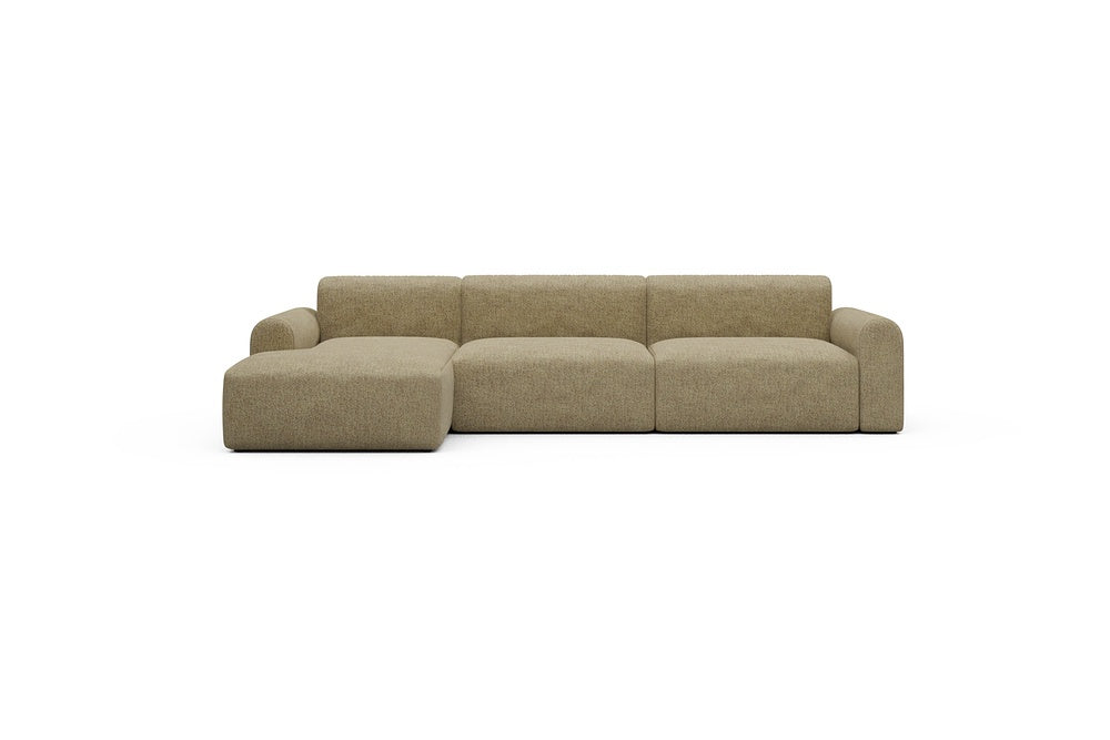 Rund Casual Modular Sofa - Configurations 1 - D5L - 312 x 152 cm - Chaise + 3 Seater - 774 Carreno Sicilian Yellow
