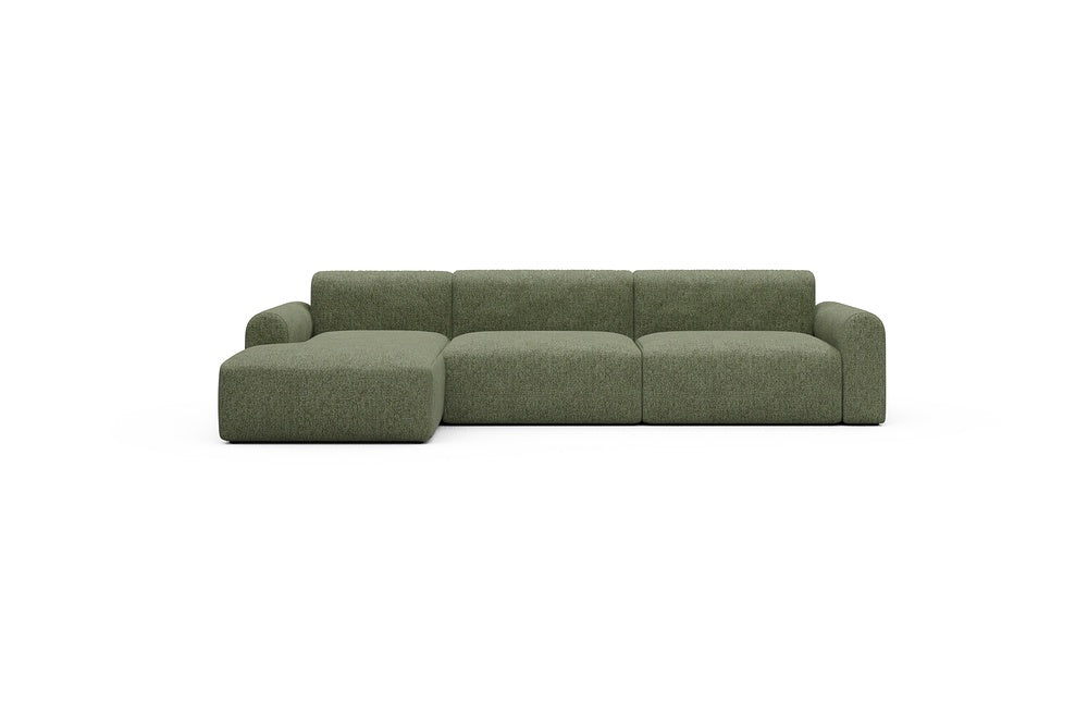 Rund Casual Modular Sofa - Configurations 1 - D5L - 312 x 152 cm - Chaise + 3 Seater - 775 Carreno Vivid Green