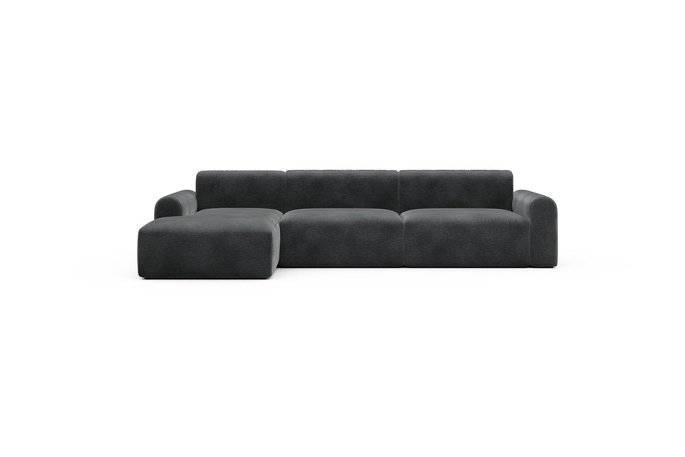 Rund Casual Modular Sofa - Configurations 1 - D5L - 312 x 152 cm - Chaise + 3 Seater - 811 Smooth Deep Warm Grey
