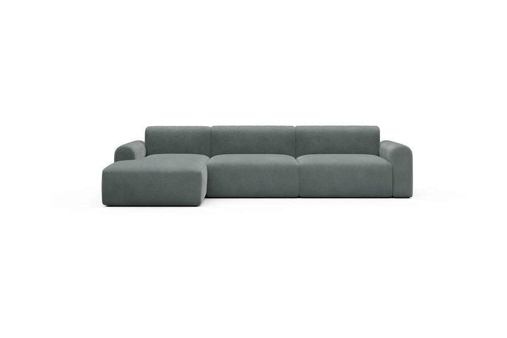 Rund Casual Modular Sofa - Configurations 1 - D5L - 312 x 152 cm - Chaise + 3 Seater - 812 Smooth Smooth Silver Grey