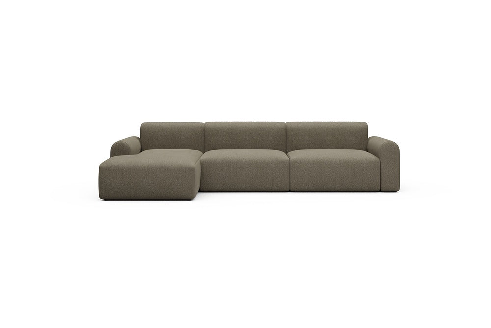 Rund Casual Modular Sofa - Configurations 1 - D5L - 312 x 152 cm - Chaise + 3 Seater - 850 Mahoga Caramel Grey