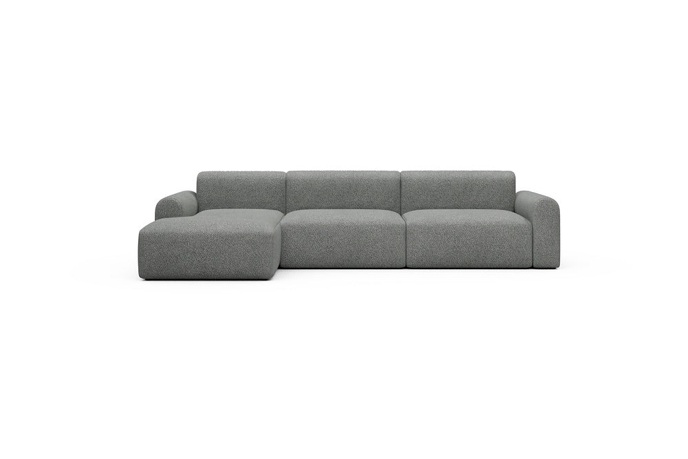 Rund Casual Modular Sofa - Configurations 1 - D5L - 312 x 152 cm - Chaise + 3 Seater - 868 Vanora Warm Grey
