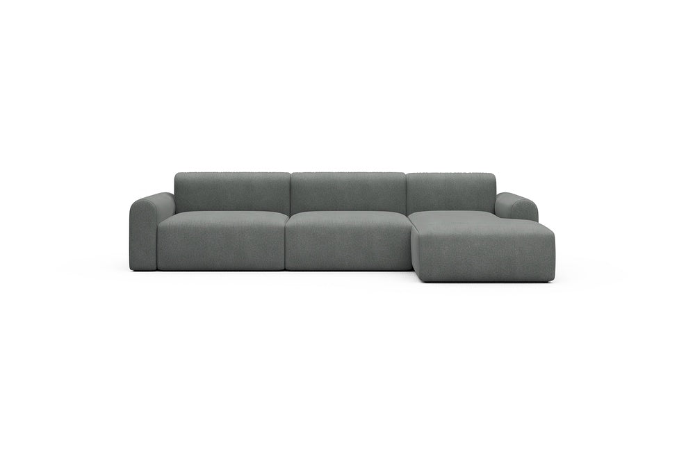 Rund Casual Modular Sofa - Configurations 1 - D6L - 312 x 152 cm - 3 Seater + Chaise - 440 Satya Steel Grey
