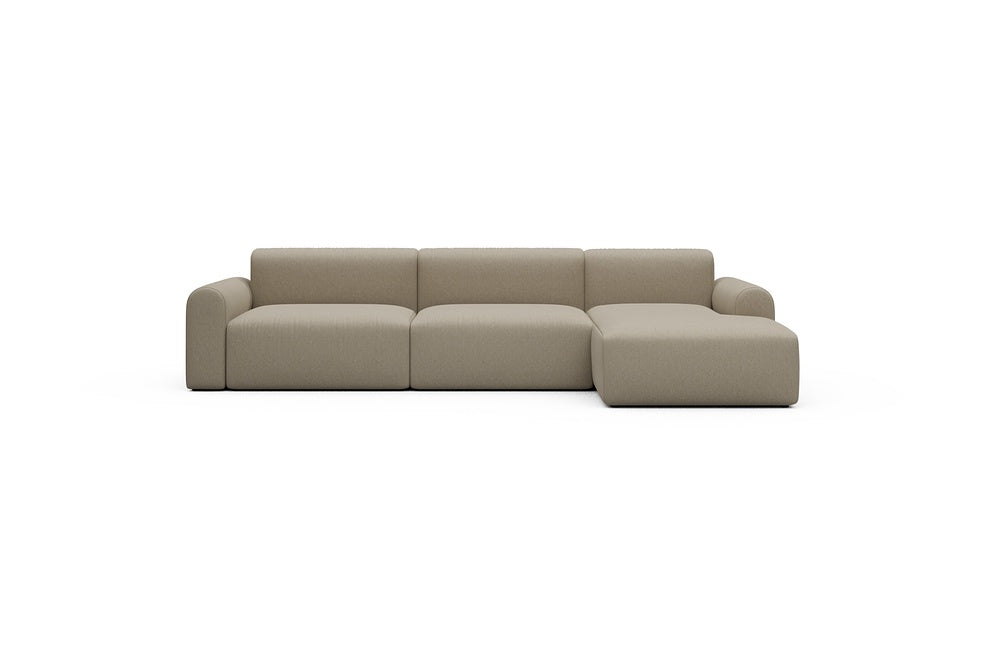 Rund Casual Modular Sofa - Configurations 1 - D6L - 312 x 152 cm - 3 Seater + Chaise - 445 Satya Natural Biege