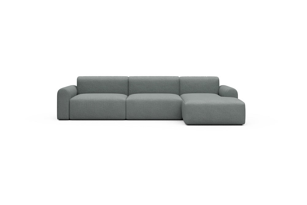 Rund Casual Modular Sofa - Configurations 1 - D6L - 312 x 152 cm - 3 Seater + Chaise - 485 Denari Soft Grey