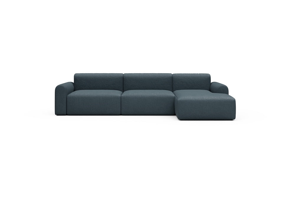 Rund Casual Modular Sofa - Configurations 1 - D6L - 312 x 152 cm - 3 Seater + Chaise - 489 Denari Royal Blue