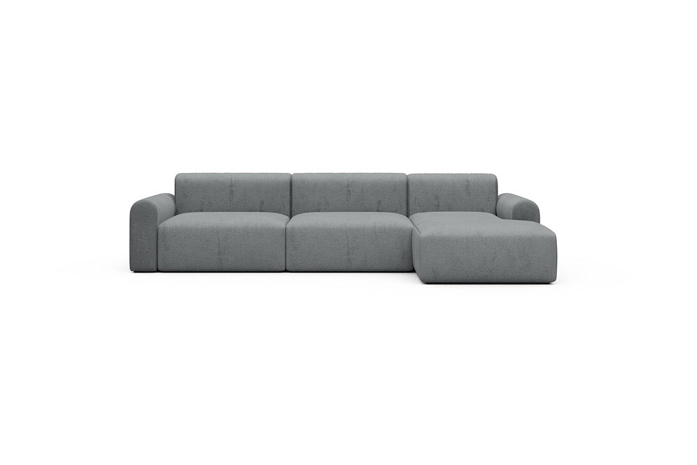 Rund Casual Modular Sofa - Configurations 1 - D6L - 312 x 152 cm - 3 Seater + Chaise - 495 Casone Gravel Grey