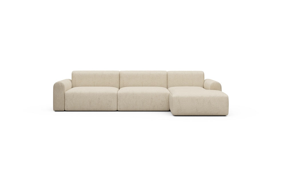 Rund Casual Modular Sofa - Configurations 1 - D6L - 312 x 152 cm - 3 Seater + Chaise - 496 Casone Natural Beigie