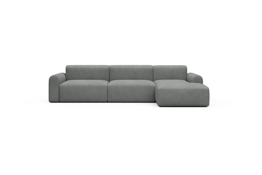 Rund Casual Modular Sofa - Configurations 1 - D6L - 312 x 152 cm - 3 Seater + Chaise - 533 Bouclé Ash Grey