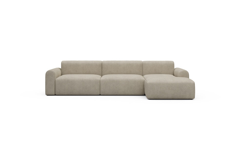 Rund Casual Modular Sofa - Configurations 1 - D6L - 312 x 152 cm - 3 Seater + Chaise - 539 Bouclé Beige