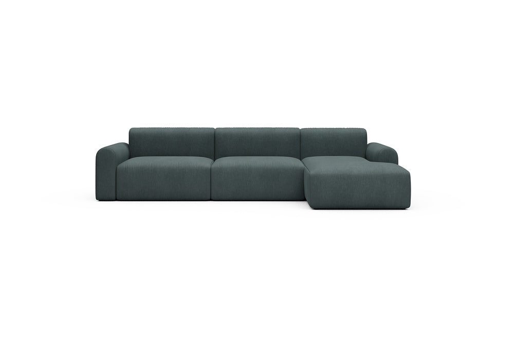Rund Casual Modular Sofa - Configurations 1 - D6L - 312 x 152 cm - 3 Seater + Chaise - 573 Vivus Dusty Blue