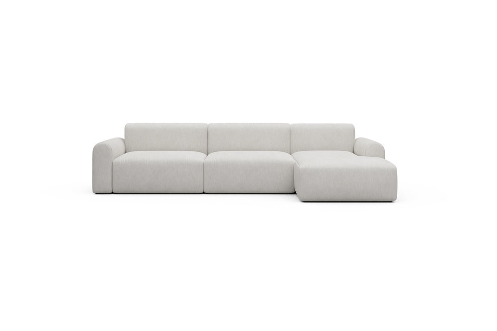 Rund Casual Modular Sofa - Configurations 1 - D6L - 312 x 152 cm - 3 Seater + Chaise - 574 Vivus Dusty Off White