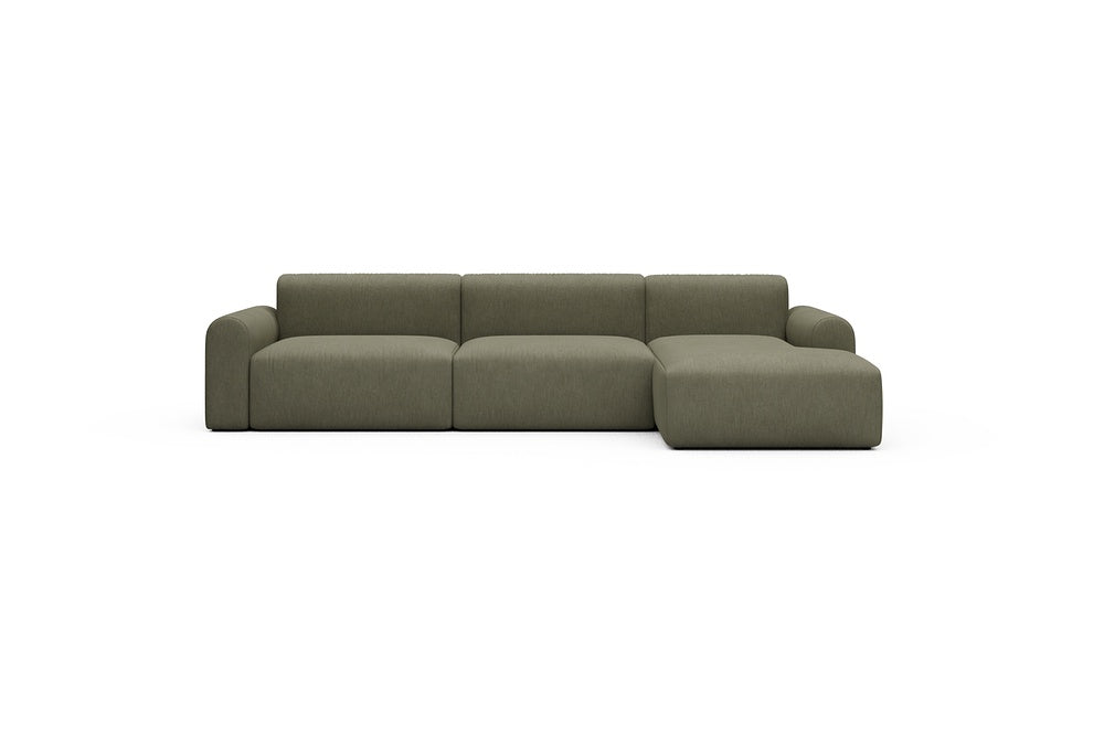 Rund Casual Modular Sofa - Configurations 1 - D6L - 312 x 152 cm - 3 Seater + Chaise - 575 Vivus Dusty Olive