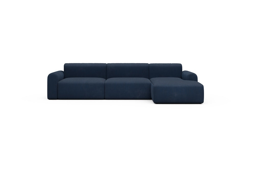 Rund Casual Modular Sofa - Configurations 1 - D6L - 312 x 152 cm - 3 Seater + Chaise - 591 Corduroy Midnight-Blue