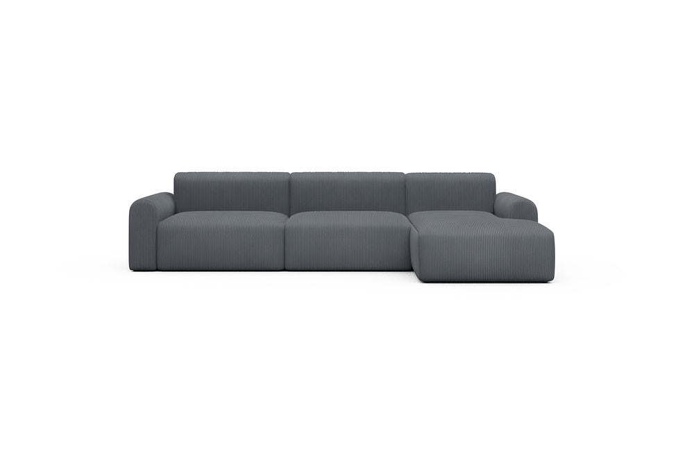 Rund Casual Modular Sofa - Configurations 1 - D6L - 312 x 152 cm - 3 Seater + Chaise - 592 Corduroy Silvermist