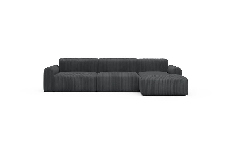 Rund Casual Modular Sofa - Configurations 1 - D6L - 312 x 152 cm - 3 Seater + Chaise - 593 Corduroy Graphite
