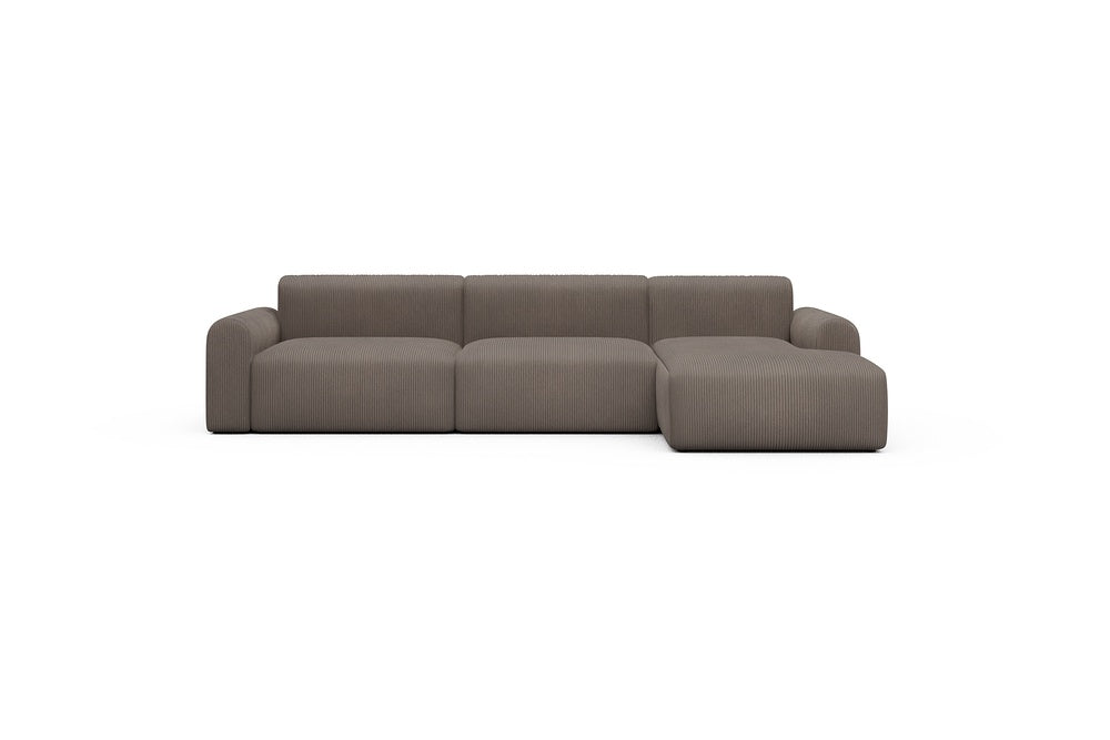 Rund Casual Modular Sofa - Configurations 1 - D6L - 312 x 152 cm - 3 Seater + Chaise - 596 Corduroy Mocha