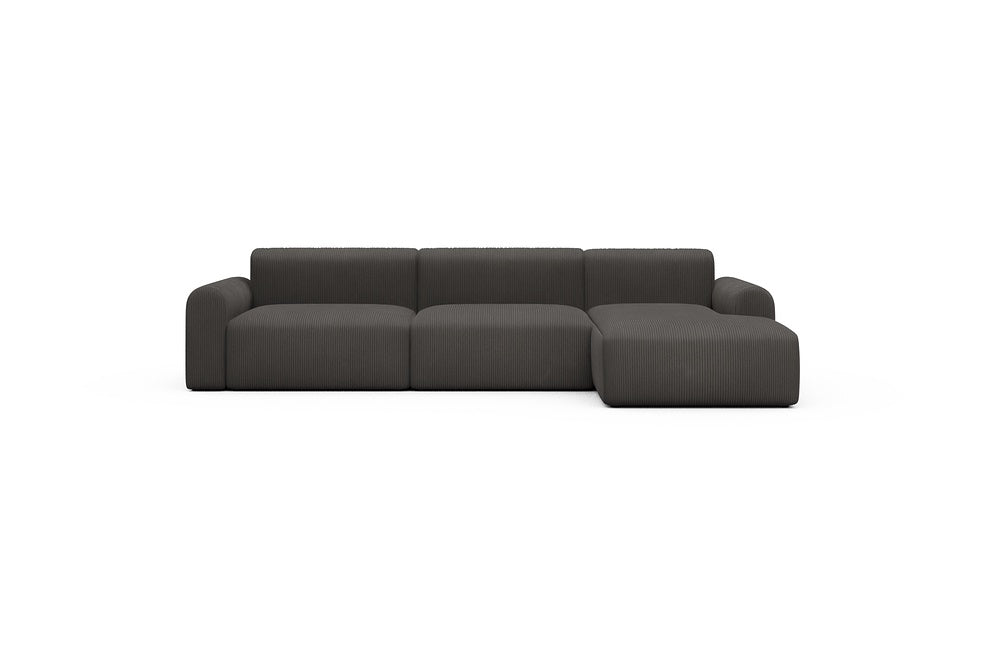 Rund Casual Modular Sofa - Configurations 1 - D6L - 312 x 152 cm - 3 Seater + Chaise - 597 Corduroy Charcoal