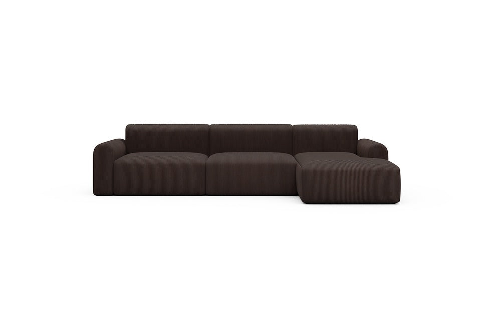 Rund Casual Modular Sofa - Configurations 1 - D6L - 312 x 152 cm - 3 Seater + Chaise - 600 Corduroy Cocoa
