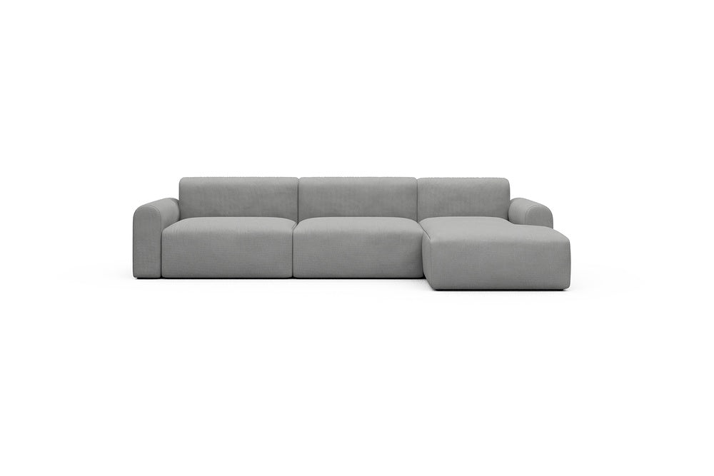 Rund Casual Modular Sofa - Configurations 1 - D6L - 312 x 152 cm - 3 Seater + Chaise - 764 Cura Sand Grey