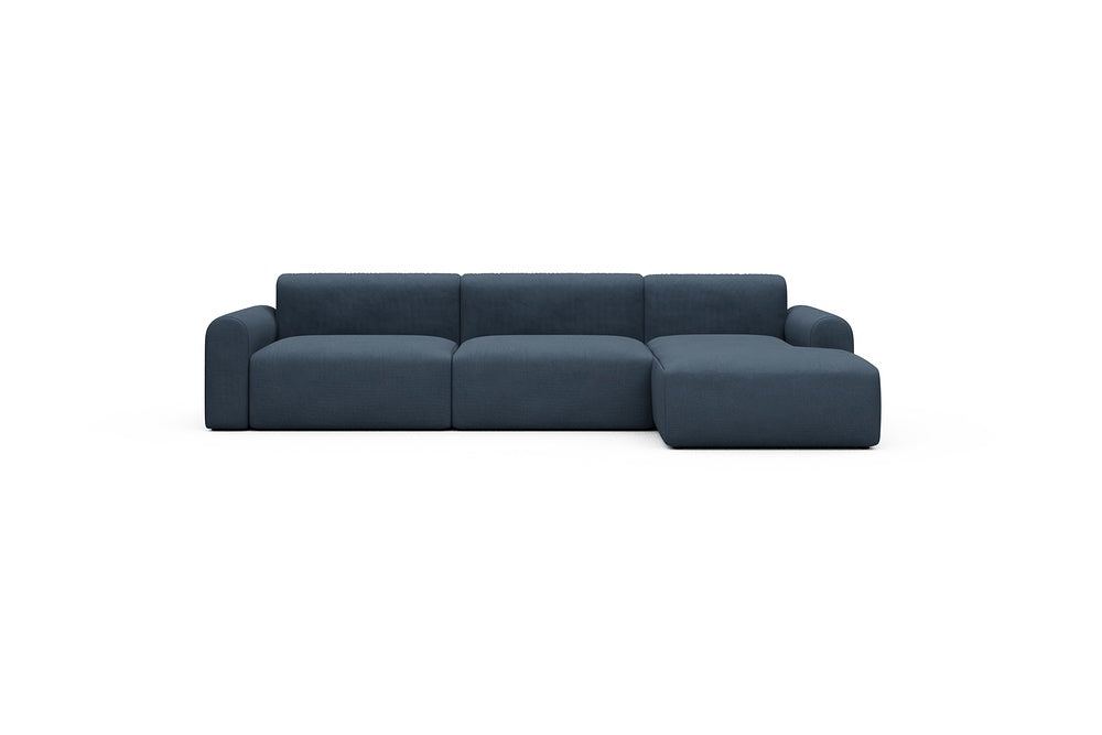 Rund Casual Modular Sofa - Configurations 1 - D6L - 312 x 152 cm - 3 Seater + Chaise - 768 Cura Oxford Blue