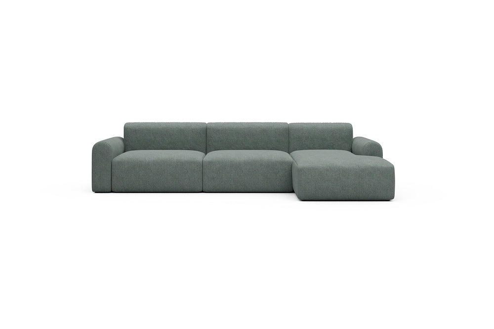 Rund Casual Modular Sofa - Configurations 1 - D6L - 312 x 152 cm - 3 Seater + Chaise - 770 Carreno Cielo Blue