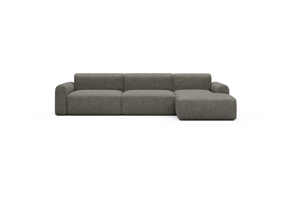 Rund Casual Modular Sofa - Configurations 1 - D6L - 312 x 152 cm - 3 Seater + Chaise - 771 Carreno Sepia Brown