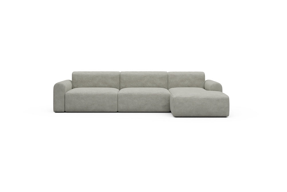 Rund Casual Modular Sofa - Configurations 1 - D6L - 312 x 152 cm - 3 Seater + Chaise - 773 Carreno Moon Stone White