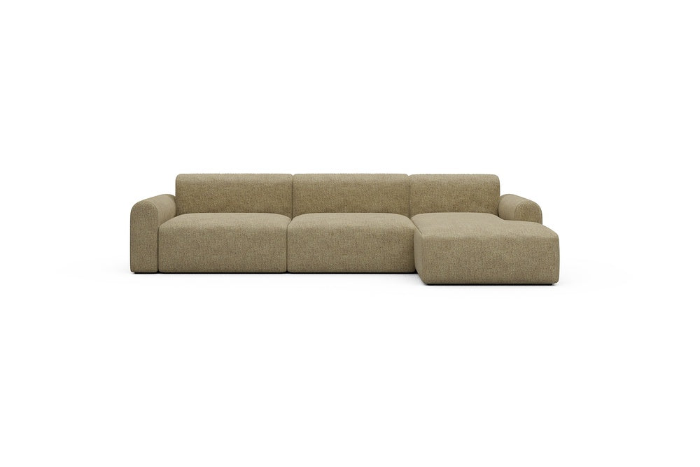 Rund Casual Modular Sofa - Configurations 1 - D6L - 312 x 152 cm - 3 Seater + Chaise - 774 Carreno Sicilian Yellow