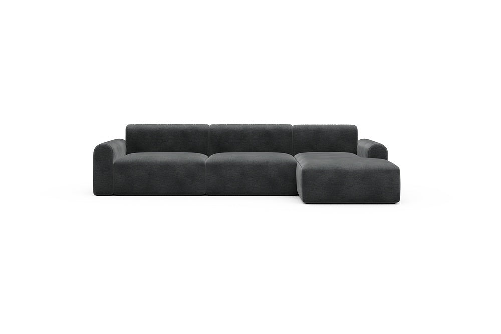 Rund Casual Modular Sofa - Configurations 1 - D6L - 312 x 152 cm - 3 Seater + Chaise - 811 Smooth Deep Warm Grey