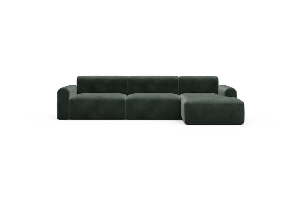 Rund Casual Modular Sofa - Configurations 1 - D6L - 312 x 152 cm - 3 Seater + Chaise - 814 Smooth Laural Green