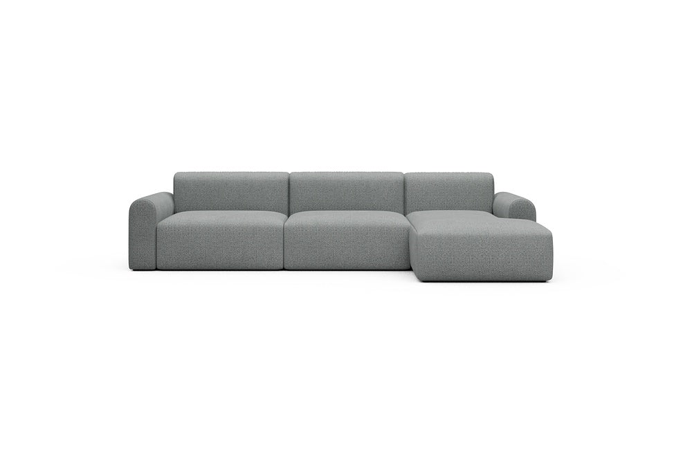 Rund Casual Modular Sofa - Configurations 1 - D6L - 312 x 152 cm - 3 Seater + Chaise - 819 Aivi Gravel Grey