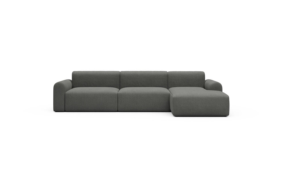 Rund Casual Modular Sofa - Configurations 1 - D6L - 312 x 152 cm - 3 Seater + Chaise - 852 Mahoga Seal Grey