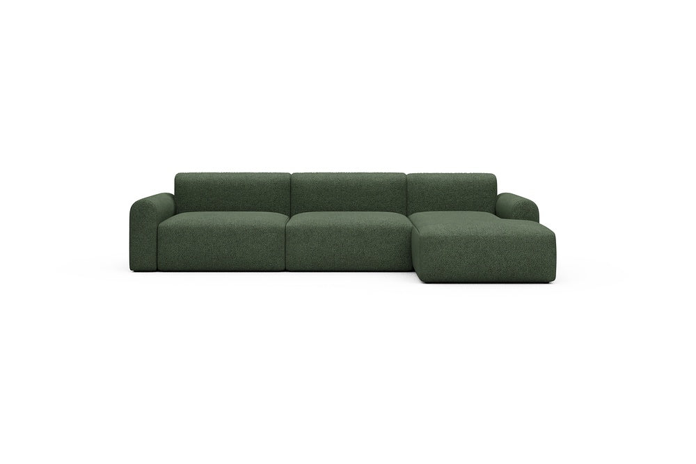 Rund Casual Modular Sofa - Configurations 1 - D6L - 312 x 152 cm - 3 Seater + Chaise - 869 Vanora Deep Green