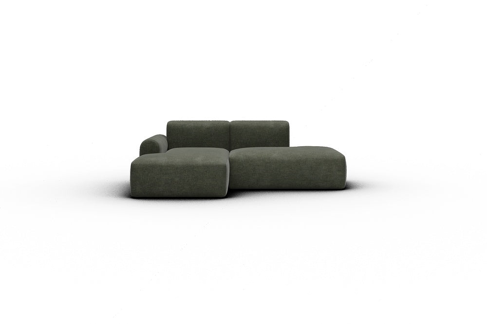 Rund Casual Modular Sofa - Configurations 1 - E1L - 224 x 152 cm - Chaise + Open-End - 413 Esina Olive Green