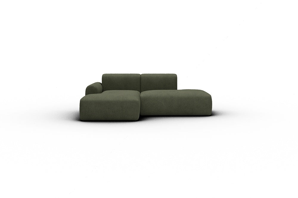 Rund Casual Modular Sofa - Configurations 1 - E1L - 224 x 152 cm - Chaise + Open-End - 535 Bouclé Forest Green