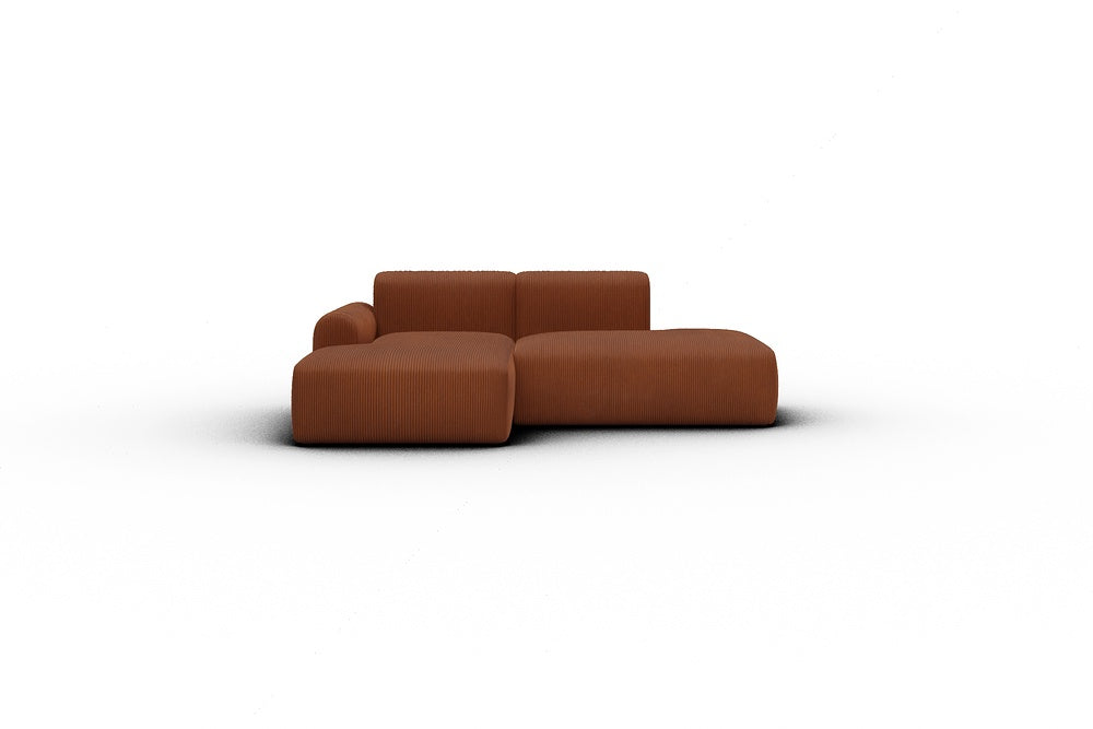 Rund Casual Modular Sofa - Configurations 1 - E1L - 224 x 152 cm - Chaise + Open-End - 595 Corduroy Burnt-Orange