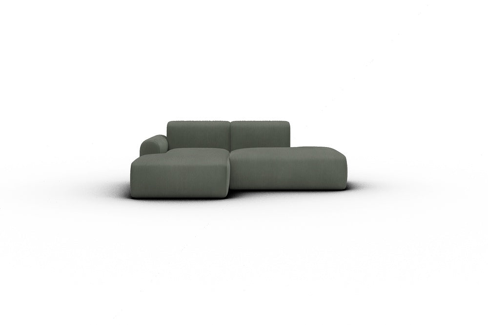 Rund Casual Modular Sofa - Configurations 1 - E1L - 224 x 152 cm - Chaise + Open-End - 598 Corduroy Sage