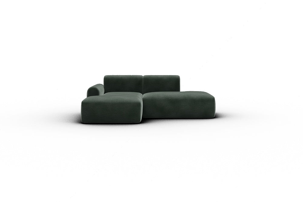 Rund Casual Modular Sofa - Configurations 1 - E1L - 224 x 152 cm - Chaise + Open-End - 814 Smooth Laural Green
