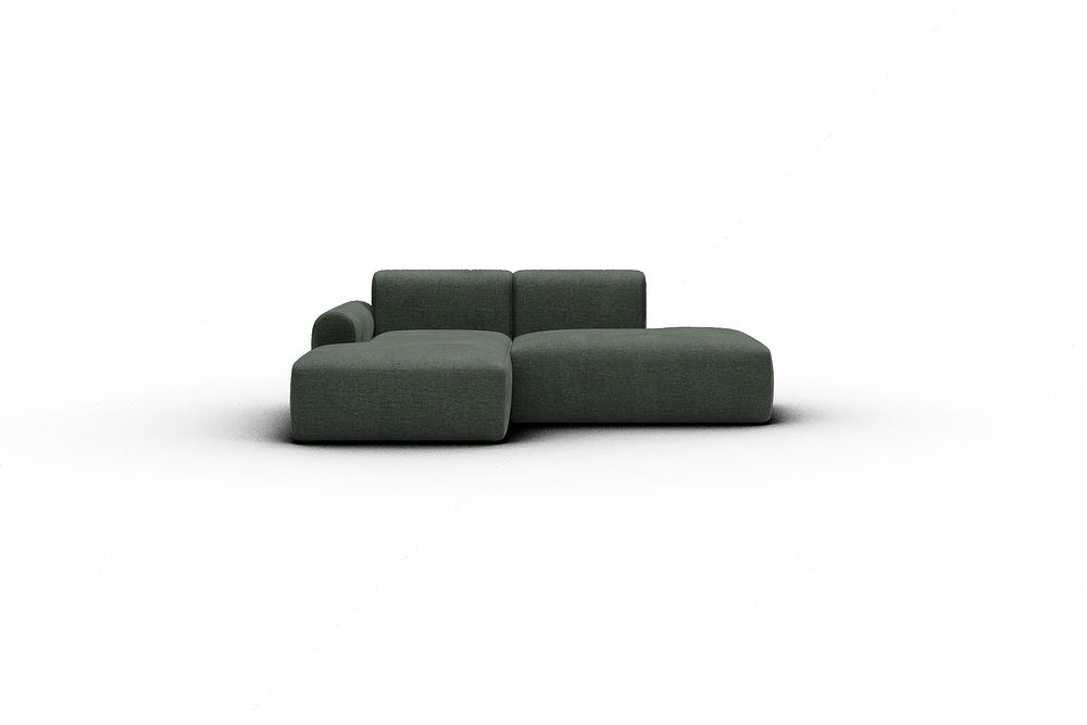 Rund Casual Modular Sofa - Configurations 1 - E1L - 224 x 152 cm - Chaise + Open-End - 818 Aivi Pine Green