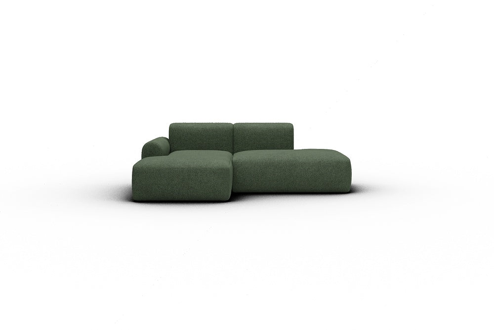 Rund Casual Modular Sofa - Configurations 1 - E1L - 224 x 152 cm - Chaise + Open-End - 869 Vanora Deep Green